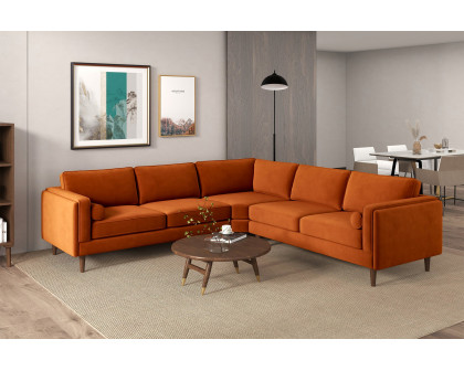 Ashcroft Amber Corner Sectional Sofa - Orange