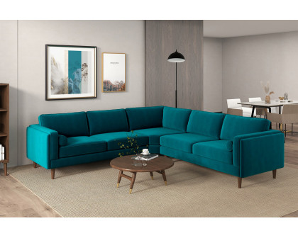 Ashcroft Amber Corner Sectional Sofa - Teal