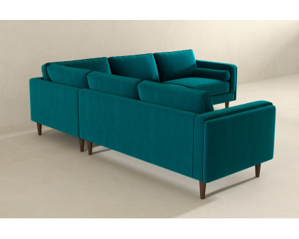 Ashcroft Amber Corner Sectional Sofa - Teal