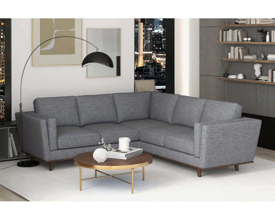 Ashcroft Erman Pillow Back Corner Sofa - Dark Gray