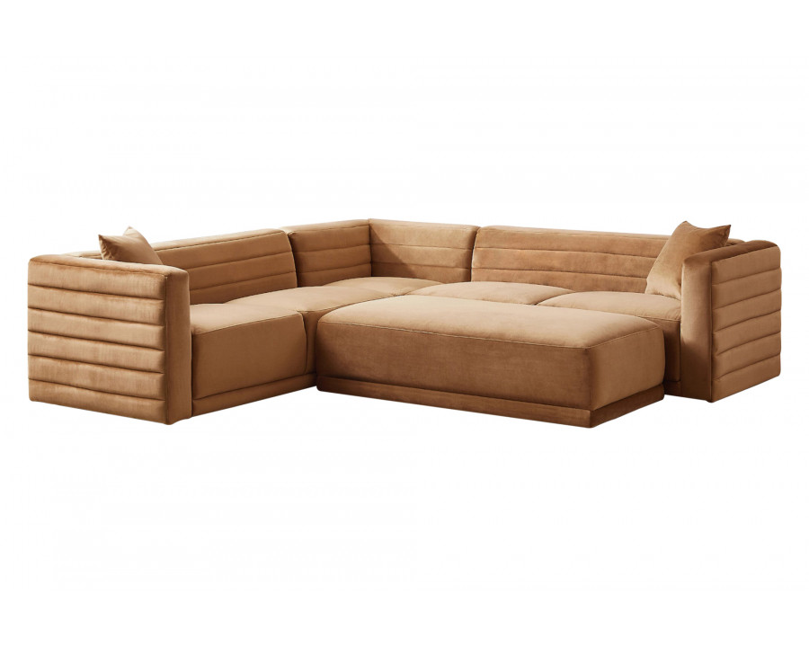 Ashcroft Solo Modular Corner Sectional Sofa - Cognac