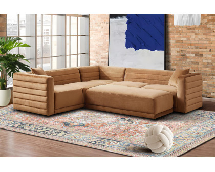 Ashcroft Solo Modular Corner Sectional Sofa - Cognac