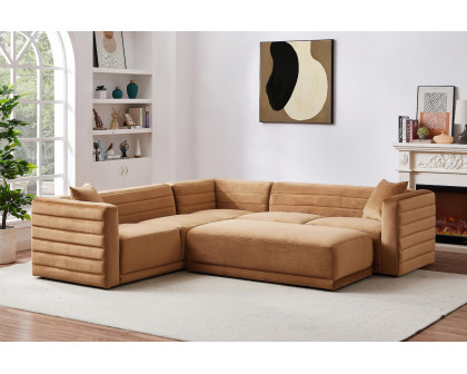 Ashcroft Solo Modular Corner Sectional Sofa - Cognac