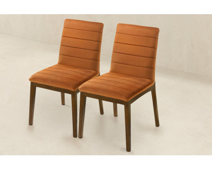 Ashcroft Ines Velvet Dining Chair (Set Of 2) - Burnt Orange