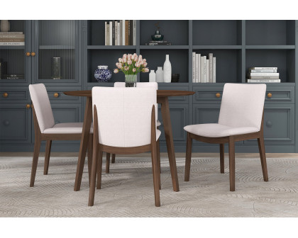 Ashcroft Laura Linen Upholstered Solid Wood Dining Chair (Set Of 2) - Beige