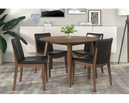 Ashcroft Laura PU Upholstered Solid Wood Dining Chair (Set Of 2) - Black