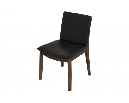 Ashcroft Laura PU Upholstered Solid Wood Dining Chair (Set Of 2) - Black