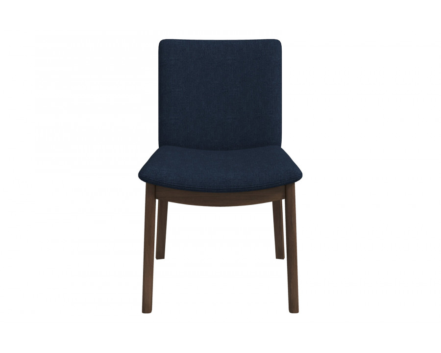 Ashcroft Laura Linen Upholstered Solid Wood Dining Chair (Set Of 2) - Blue