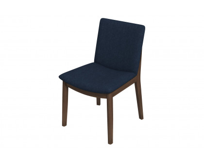 Ashcroft Laura Linen Upholstered Solid Wood Dining Chair (Set Of 2) - Blue