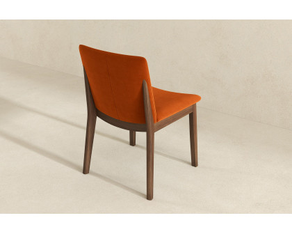 Ashcroft Laura Velvet Upholstered Solid Wood Dining Chair (Set Of 2) - Burnt Orange