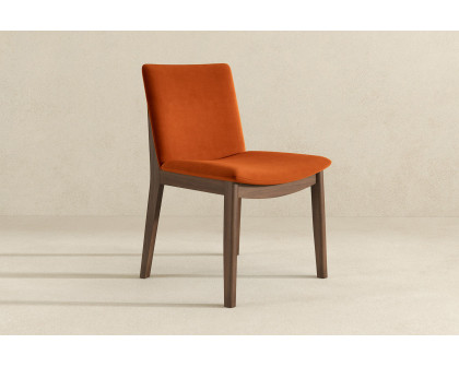 Ashcroft Laura Velvet Upholstered Solid Wood Dining Chair (Set Of 2) - Burnt Orange