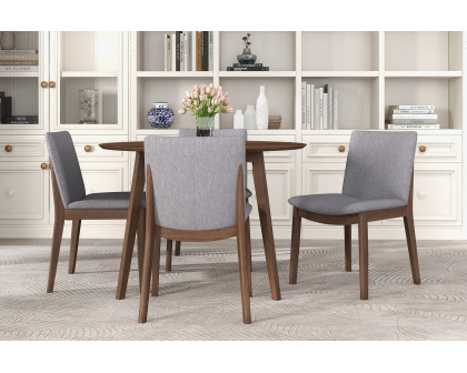 Ashcroft Laura Linen Upholstered Solid Wood Dining Chair (Set Of 2) - Light Gray