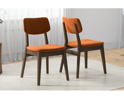 Ashcroft Velvet Solid Back Side Chair (Set Of 2) - Burnt Orange