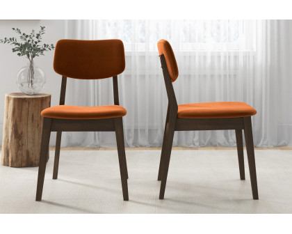 Ashcroft Velvet Solid Back Side Chair (Set Of 2) - Burnt Orange