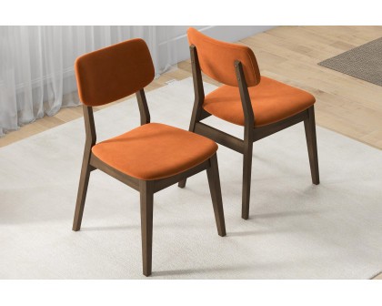 Ashcroft Velvet Solid Back Side Chair (Set Of 2) - Burnt Orange