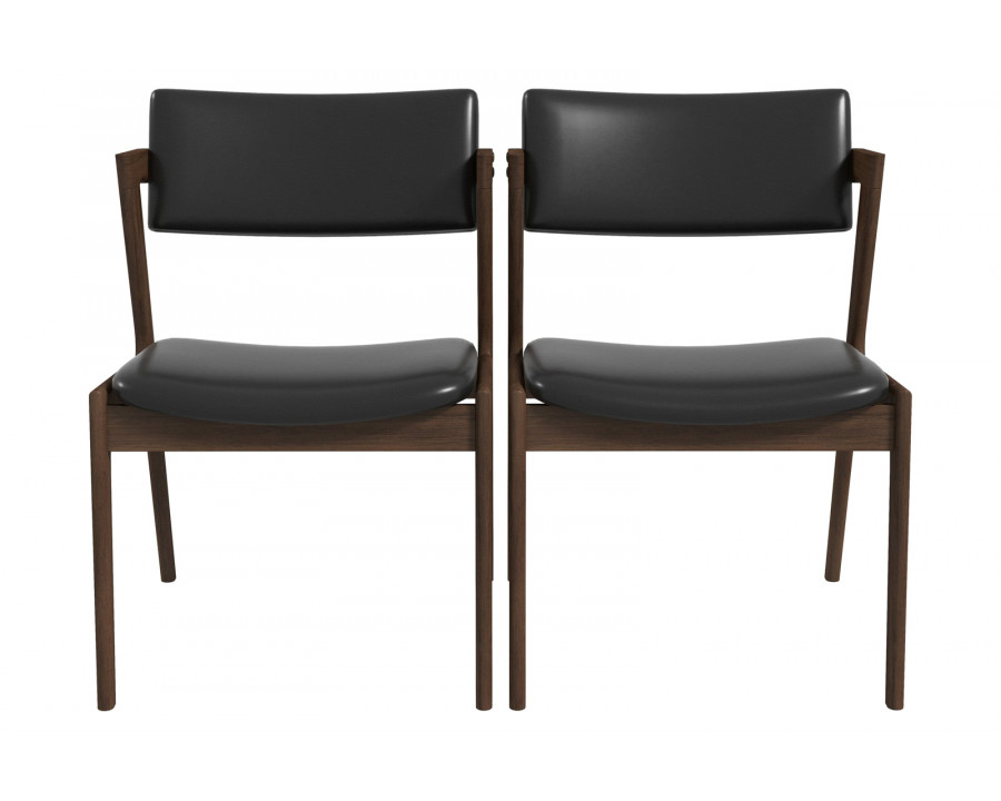 Ashcroft Edwin Mid-Century Modern Vegan Leather Dining Chair (Set Of 2) - Black