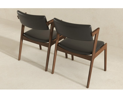 Ashcroft Edwin Mid-Century Modern Vegan Leather Dining Chair (Set Of 2) - Black