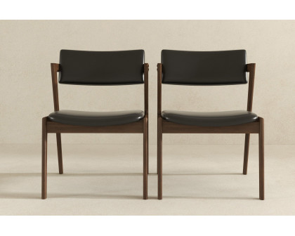 Ashcroft Edwin Mid-Century Modern Vegan Leather Dining Chair (Set Of 2) - Black