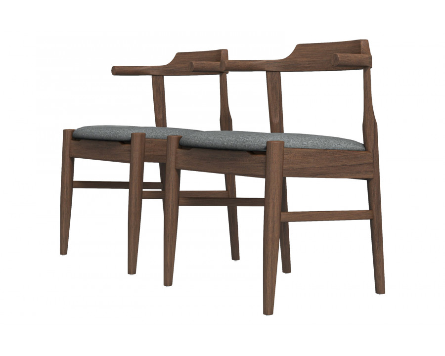 Ashcroft Leon Mid-Century Modern Fabric Dining Chair (Set of 2) - Gray