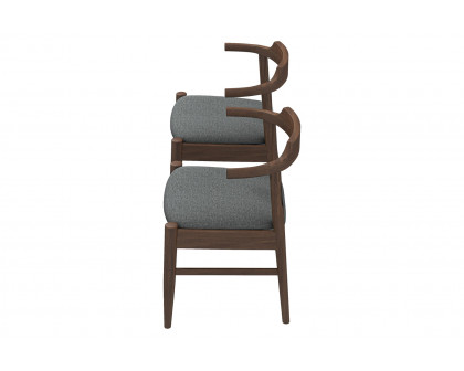 Ashcroft Leon Mid-Century Modern Fabric Dining Chair (Set of 2) - Gray