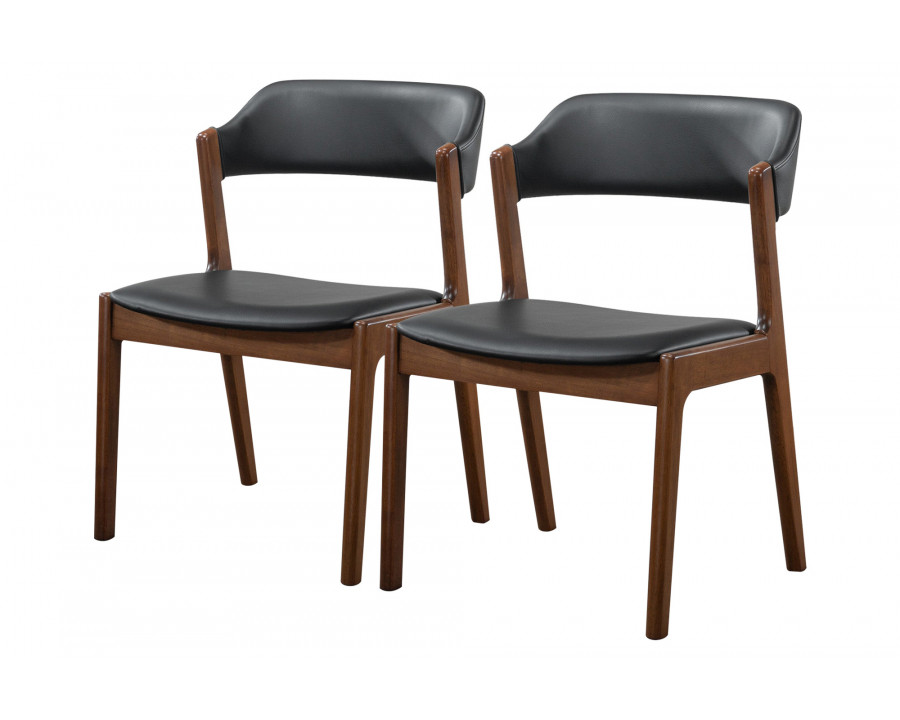 Ashcroft Enzo Leather Dining Chair (Set Of 2) - Black