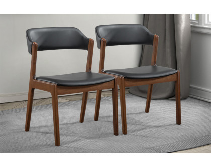 Ashcroft Enzo Leather Dining Chair (Set Of 2) - Black