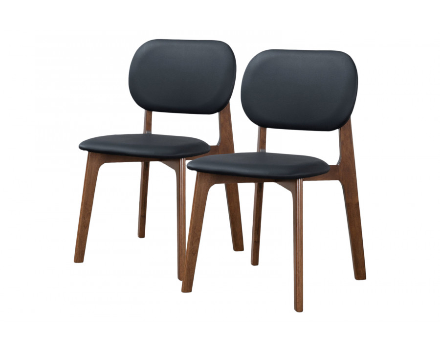 Ashcroft Kelsey Leather Dining Chair (Set Of 2) - Black