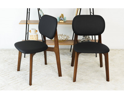 Ashcroft Kelsey Leather Dining Chair (Set Of 2) - Black