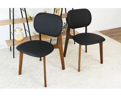 Ashcroft Kelsey Leather Dining Chair (Set Of 2) - Black