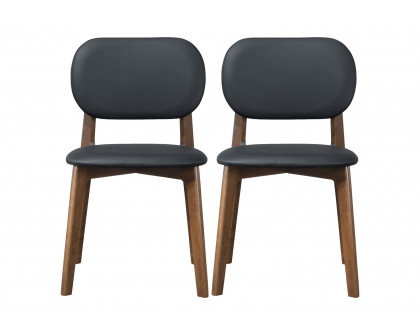 Ashcroft Kelsey Leather Dining Chair (Set Of 2) - Black