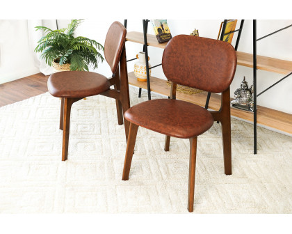 Ashcroft Kelsey Leather Dining Chair (Set Of 2) - Brown