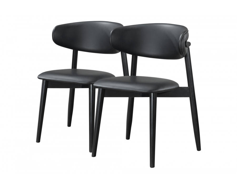 Ashcroft Korbin Vegan Leather Dining Chair (Set Of 2) - Black