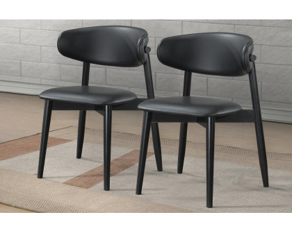 Ashcroft Korbin Vegan Leather Dining Chair (Set Of 2) - Black