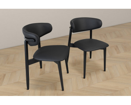 Ashcroft Korbin Vegan Leather Dining Chair (Set Of 2) - Black