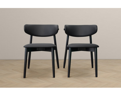 Ashcroft Korbin Vegan Leather Dining Chair (Set Of 2) - Black