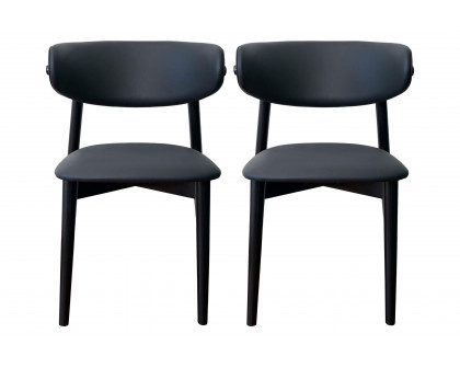 Ashcroft Korbin Vegan Leather Dining Chair (Set Of 2) - Black