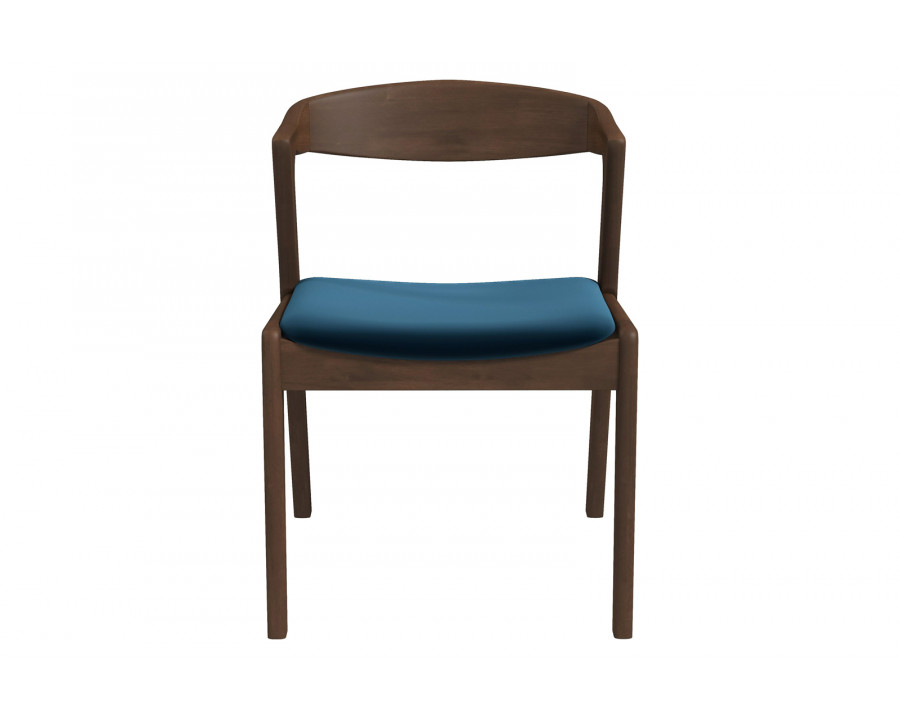 Ashcroft Dakota Velvet Upholstered Solid Wood Dining Chair (Set Of 2) - Blue