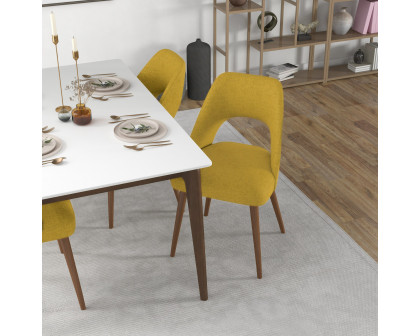 Ashcroft Juliana Mid-Century Modern Fabric Dining Chair (Set Of 2) - Yellow