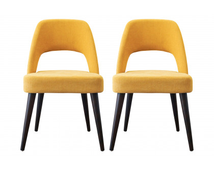 Ashcroft Juliana Mid-Century Modern Fabric Dining Chair (Set Of 2) - Yellow