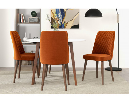 Ashcroft Katie Velvet Dining Chair (Set Of 2) - Burnt Orange