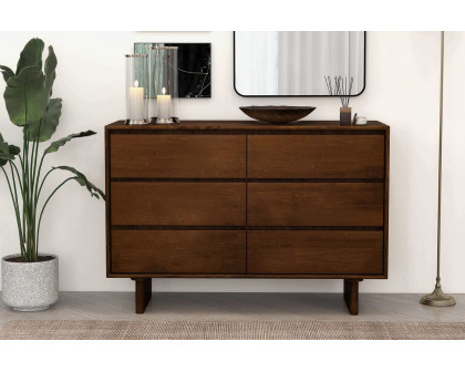 Ashcroft - Dubrovnik Mid-Century Modern Walnut Dresser with 6 Drawers