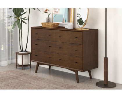 Ashcroft Mid-Century Modern Dresser with 6 Drawer - Walnut