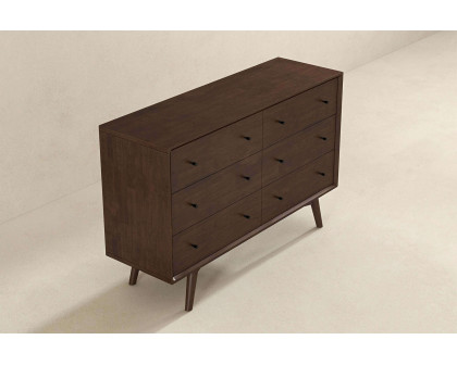 Ashcroft Mid-Century Modern Dresser with 6 Drawer - Walnut