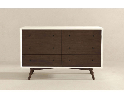 Ashcroft Mid-Century Modern Dresser with 6 Drawer - White