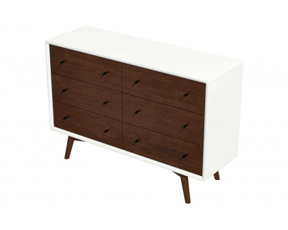 Ashcroft Mid-Century Modern Dresser with 6 Drawer - White