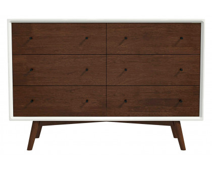 Ashcroft Mid-Century Modern Dresser with 6 Drawer - White