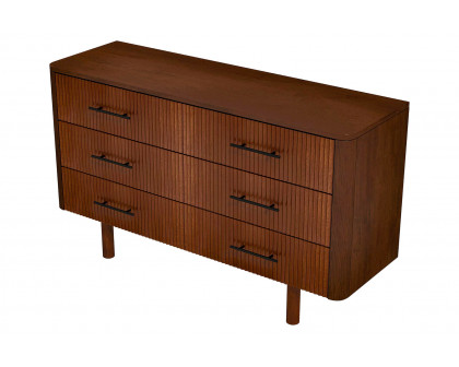 Ashcroft - Logan Mid-Century Modern Walnut Dresser with 6 Drawers