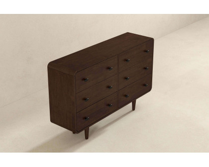 Ashcroft Alexa Mid-Century Modern Dresser with 6 Drawers - Brown