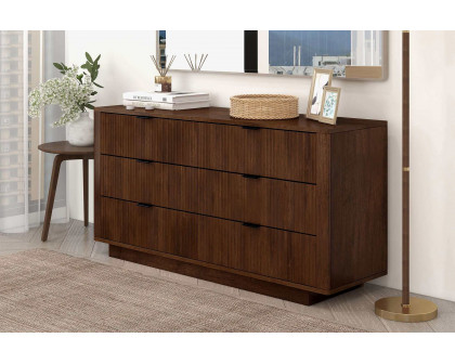 Ashcroft - Lola Mid-Century Modern Walnut Dresser with 6 Drawers in Walnut