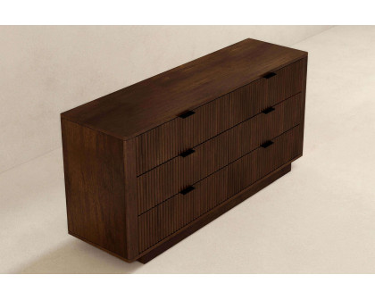 Ashcroft - Lola Mid-Century Modern Walnut Dresser with 6 Drawers in Walnut